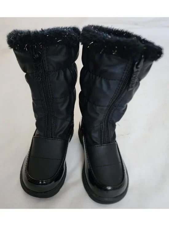 Totes Toddler Girls Floral Design Waterproof Snow Winter Boots Black Size 6M - Picture 5 of 11
